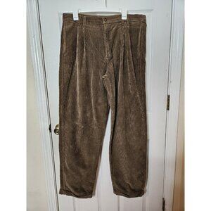 Ralph Lauren Chaps Pants Mens 36x32 Brown Corduroy Thick Cargo  90s